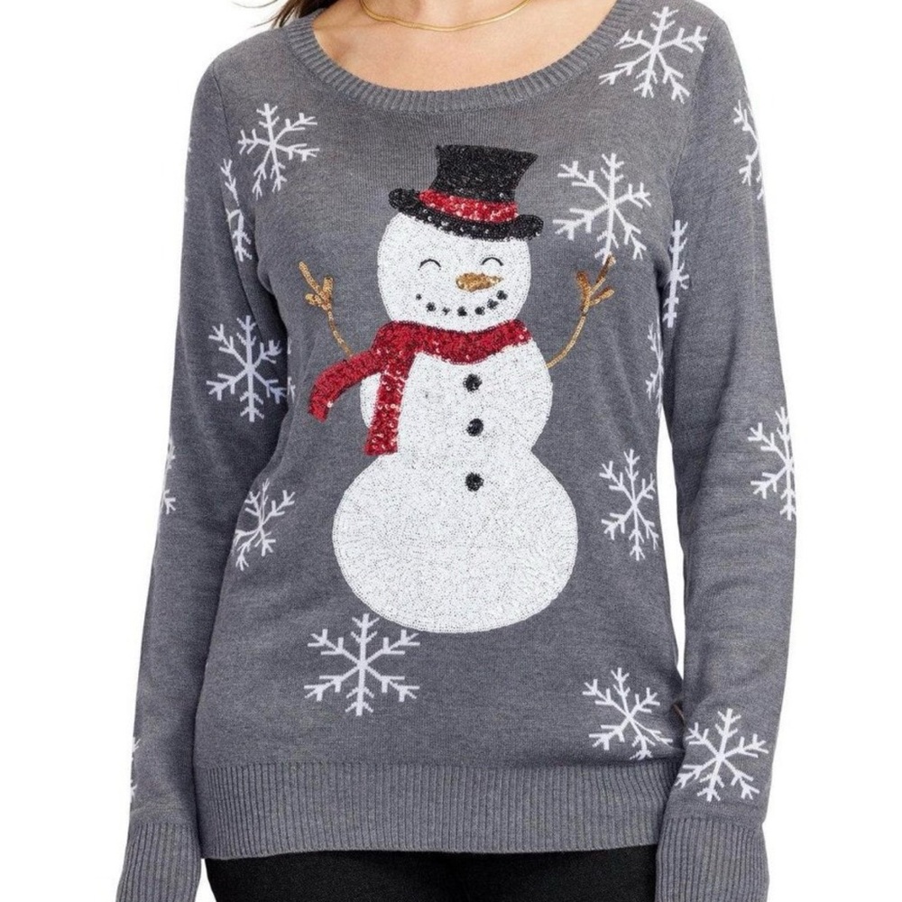 Tipsy Elves Women’s Sequined Snow Day Sweater - Holiday Festive Sweater